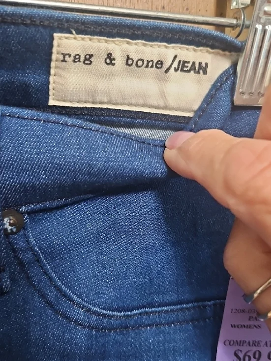 rag & bone Women’s Pull-On Skinny Jeans in Mid Blue NWT Size 24 - Picture 3 of 8